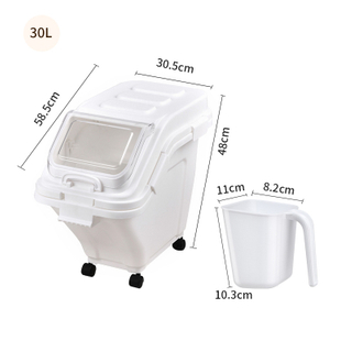 مقياس المطبخ من Ecobox ، صناديق مكونات دقيق الأرز باللون الأبيض