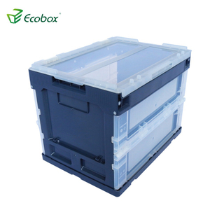 Ecobox صندوق تخزين بلاستيكي قابل للطي للتخزين مع غطاء