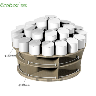 يعرض الطعام السائب في السوبر ماركت Ecobox G011 رفًا دائريًا من صواميل الحلوى مع صندوق محكم الإغلاق