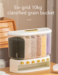 صندوق تخزين الطعام البلاستيكي موزع الحبوب والأرز موزع الحبوب حاوية المطبخ موزع الحبوب مع كوب